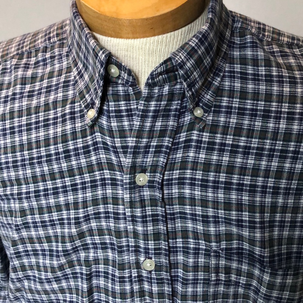 Britches Men's Blue Plaid Casual Button Down Shirt